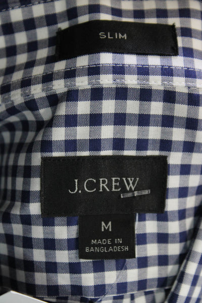 J Crew Men's Long Sleeves Button Down Plaid Shirts Blue Size M