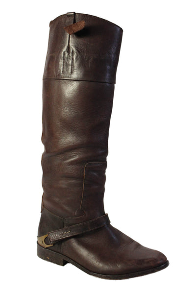 Golden Goose Deluxe Brand Womens Leather Knee High Boots Brown Size EUR 37