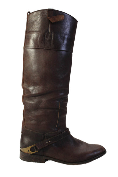 Golden Goose Deluxe Brand Womens Leather Knee High Boots Brown Size EUR 37