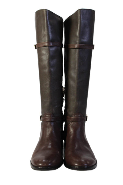 Vince Camuto Signature Womens Strap Detail Knee High Boots Brown Size 6.5