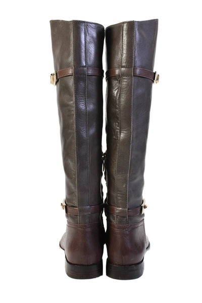 Vince Camuto Signature Womens Strap Detail Knee High Boots Brown Size 6.5