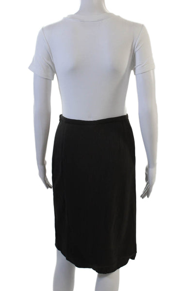 Armani Collezioni Women Straight Pencil Black Wool Blend Skirt Size 4