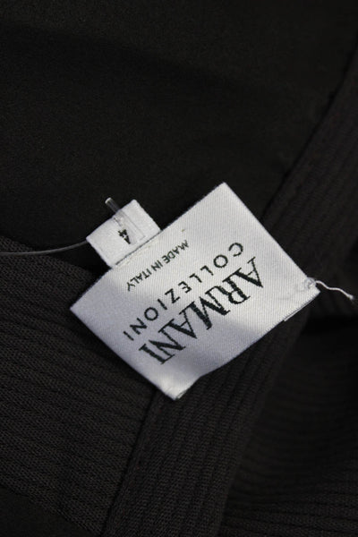 Armani Collezioni Women Straight Pencil Black Wool Blend Skirt Size 4