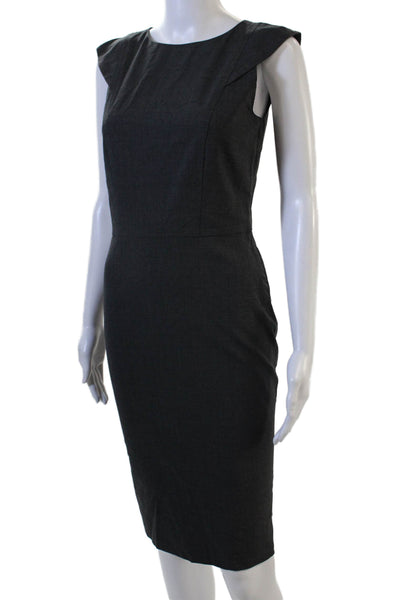 J Crew Womens Sheath Dress Dark Gray Sleeveless Wool Blend Size 0