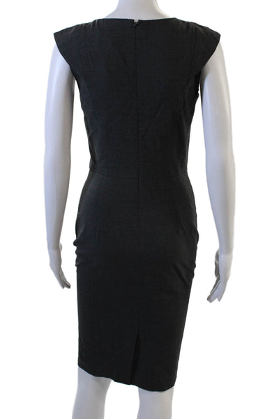 J Crew Womens Sheath Dress Dark Gray Sleeveless Wool Blend Size 0