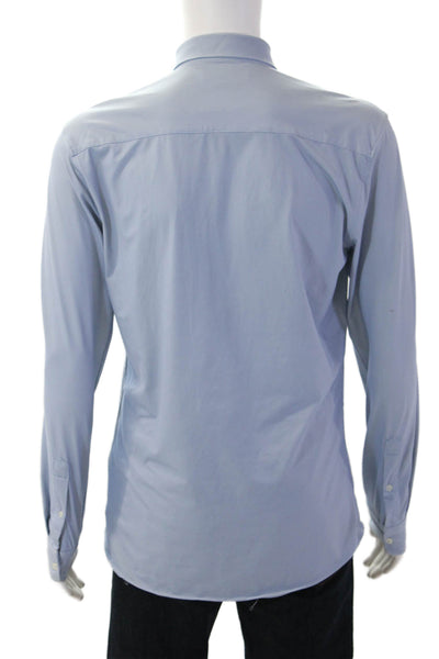 Zara Mens Slim Fit Button Down Shirt Blue White Size Medium