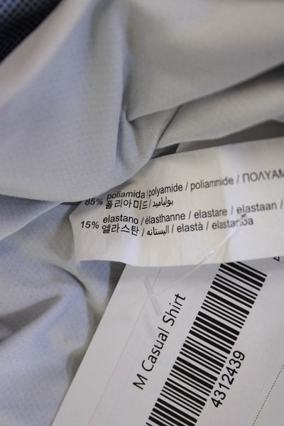 Zara Mens Slim Fit Button Down Shirt Blue White Size Medium