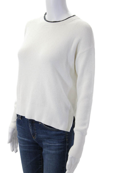 Margaret OLeary Unisex Pullover White Cotton Crewneck Long Sleeve Size XS