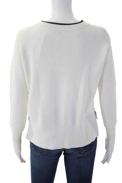 Margaret OLeary Unisex Pullover White Cotton Crewneck Long Sleeve Size XS