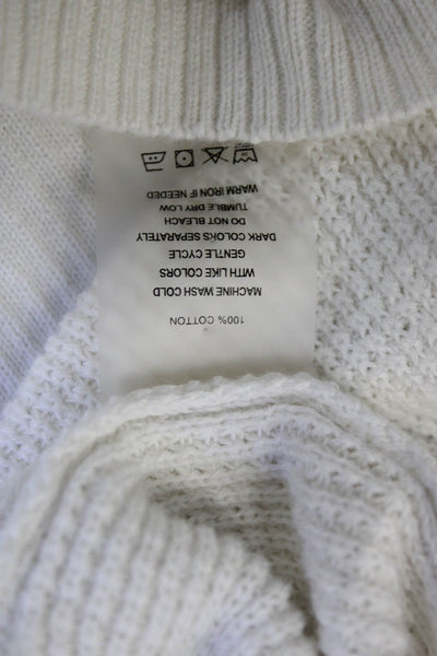 Margaret OLeary Unisex Pullover White Cotton Crewneck Long Sleeve Size XS