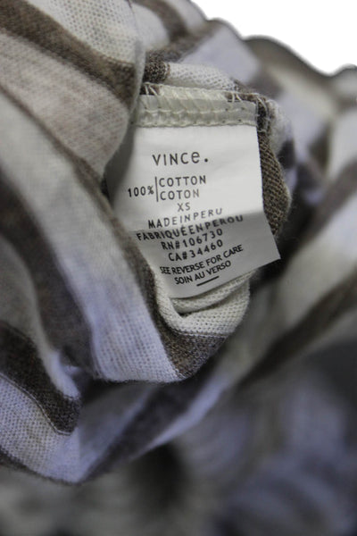 Vince Women Jersey Striped White Cotton Long Sleeve Tee Size XS