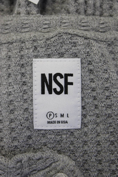 NSF Women Henley Pullover Gray Long Sleeve Size PP