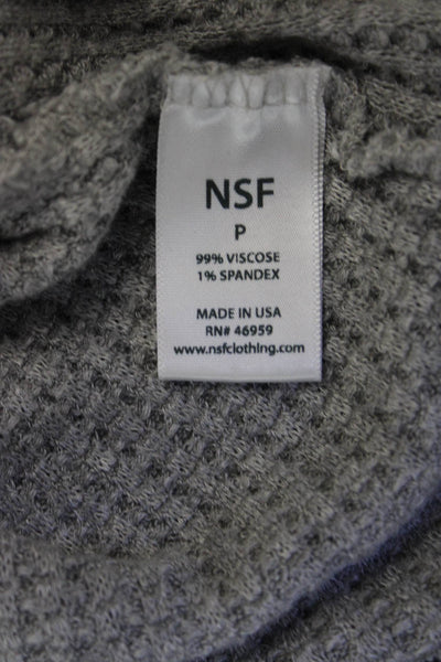 NSF Women Henley Pullover Gray Long Sleeve Size PP