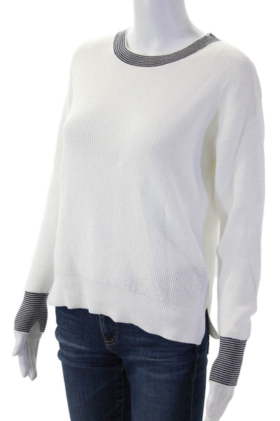 Margaret OLeary Women Pullover Sweater White Crewneck Longsleeve Cotton Size XS