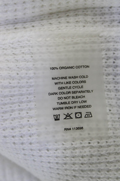 Margaret OLeary Women Pullover Sweater White Crewneck Longsleeve Cotton Size XS