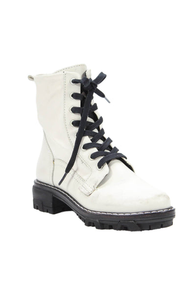 Rag & Bone Womens Leather Lace Up Combat Boots Shoes White Size 7.5