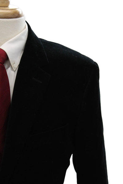 Alfani Mens Black Cotton Blazer Button Solid Long Sleeve Size 44