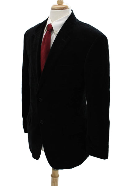Alfani Mens Black Cotton Blazer Button Solid Long Sleeve Size 44