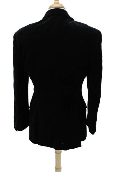 Alfani Mens Black Cotton Blazer Button Solid Long Sleeve Size 44