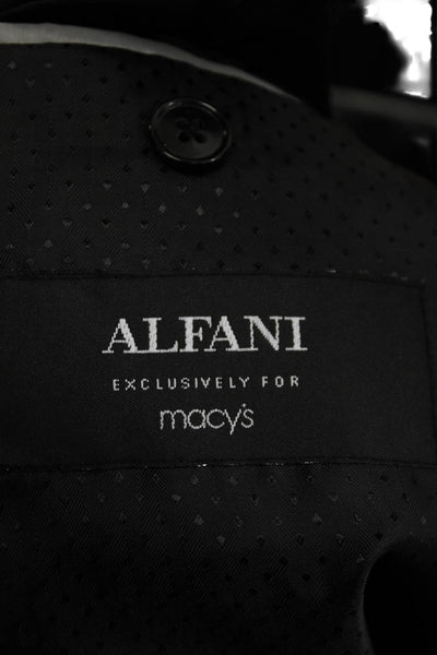 Alfani Mens Black Cotton Blazer Button Solid Long Sleeve Size 44