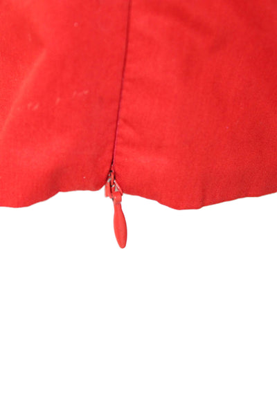 Zara Women Cropped Cotton Blouse Red Round Neck Short Sleeve Bohemian Size M