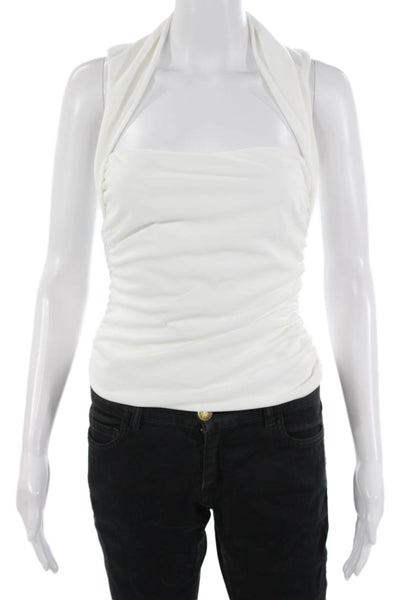 Zara Women White Sleeveless Tank Polyester Blend Size XS