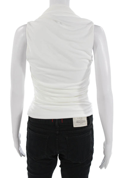 Zara Women White Sleeveless Tank Polyester Blend Size XS