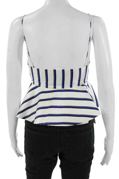 Nicholas Women Cropped Striped Silk Tank Black Sleeveless Designer Size 2