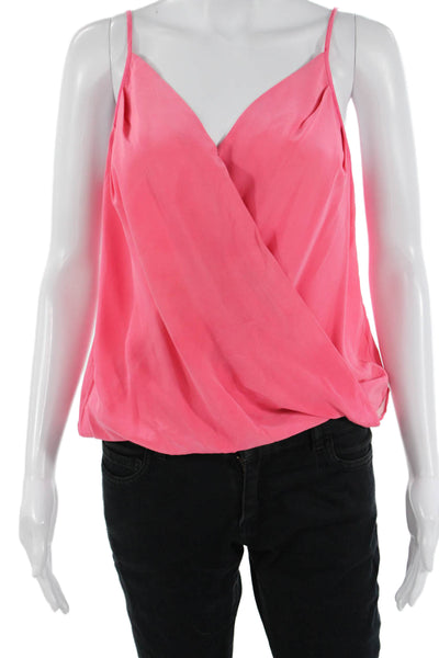 Amanda Uprichard Womens Camisole Pink Silk V-Neck Sleeveless Petite Size S