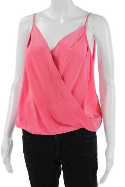 Amanda Uprichard Womens Camisole Pink Silk V-Neck Sleeveless Petite Size S
