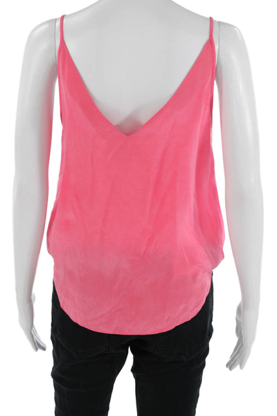 Amanda Uprichard Womens Camisole Pink Silk V-Neck Sleeveless Petite Size S