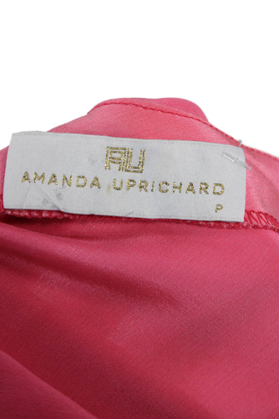 Amanda Uprichard Womens Camisole Pink Silk V-Neck Sleeveless Petite Size S