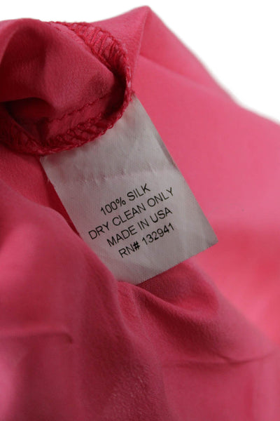 Amanda Uprichard Womens Camisole Pink Silk V-Neck Sleeveless Petite Size S