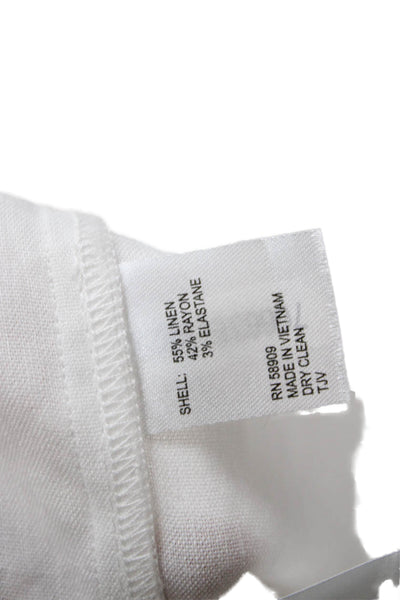 Gianni Bini Womens White Collared Short Sleeve Button Up Top Size S