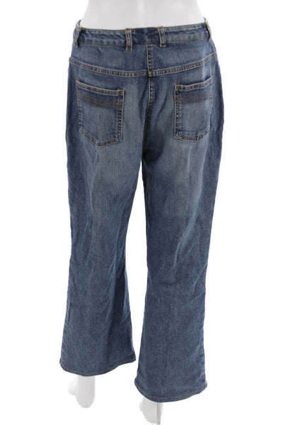 St. John Sport By Marie Gray Womens Wide Leg Jeans Blue Mid Rise Size 28