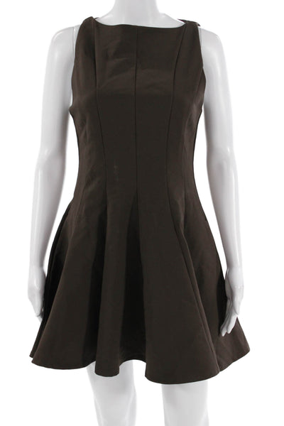 Zara Womens Fit & Flare Mini Brown Sleeveless Dress Size S