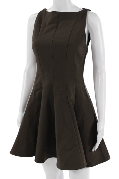 Zara Womens Fit & Flare Mini Brown Sleeveless Dress Size S
