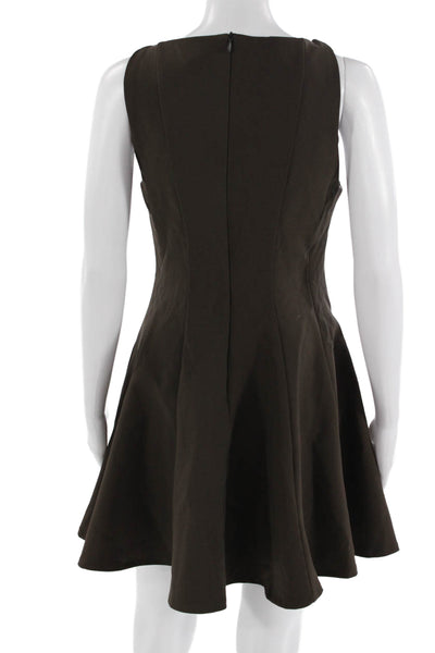 Zara Womens Fit & Flare Mini Brown Sleeveless Dress Size S