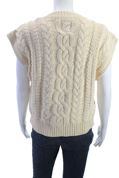 Chaser Unisex Beige Sweater Vest V Neck 60% Cotton 40% Acrylic Size XS