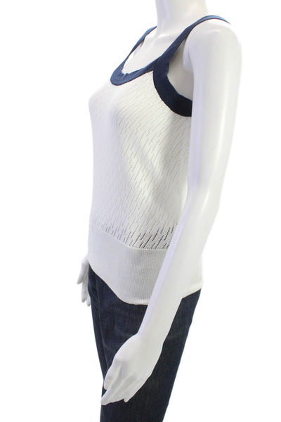 &Isla Women Basic Camisole White 100% Cotton Square Neck Sleeveless Size XS