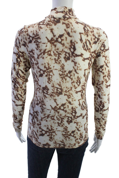 Rails Women Basic Long Sleeve Mock Neck Beige Top Size M