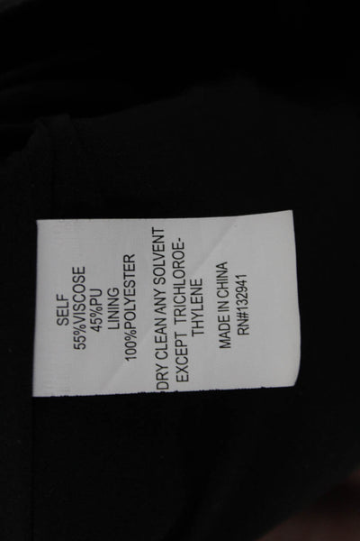Amanda Uprichard Womens Black V-Neck Sleeveless Biker Blouse Size S
