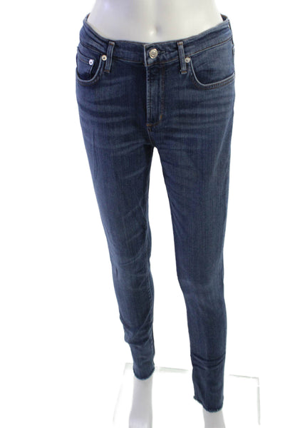 Agolde Womens Skinny Ankle Jeans Dark Blue Mid Rise Size 29