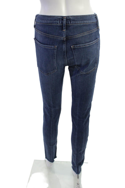 Agolde Womens Skinny Ankle Jeans Dark Blue Mid Rise Size 29