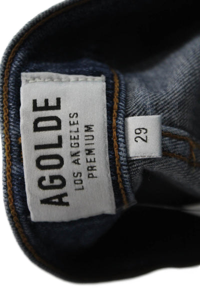 Agolde Womens Skinny Ankle Jeans Dark Blue Mid Rise Size 29