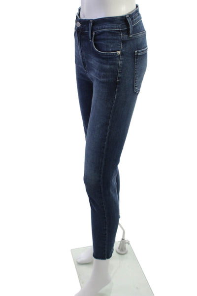 Agolde Womens Ankle Skinny Jeans Dark Blue Mid Rise Button Size 28W