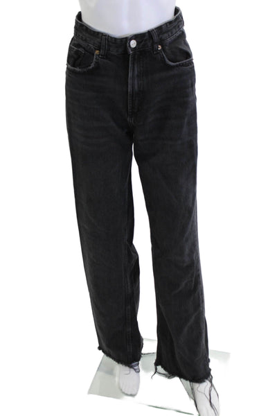 Zara Womens Boyfriend Mom Jeans Black High Rise Size 2