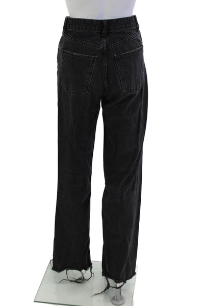 Zara Womens Boyfriend Mom Jeans Black High Rise Size 2