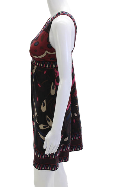 BCBGMAXAZRIA Womens Tank Dress Black V-Neck Geometric Bohemian Size S