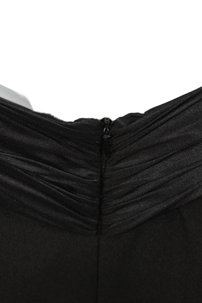 David Meister Womens Black Silk Sleeveless Maxi Dress Zip Closure Size 8